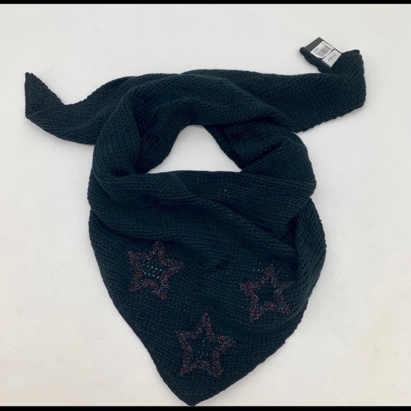 Marcus Alder Black Soft Knit Star Triangle Scarf NEW - Picture 3 of 4